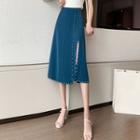 Studded Midi A-line Skirt