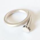 925 Sterling Silver Nail Open Ring Silver - One Size