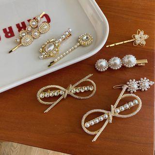Rhinestone / Faux Pearl Alloy Hair Pin / Hair Clip (various Designs)