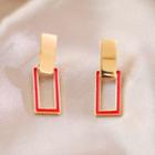 Alloy Rectangle Dangle Earring 1 Pair - As Shown In Figure - One Size