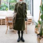 Funnel-neck Wool Blend Military Coat