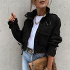 Cropped Cargo Button Jacket