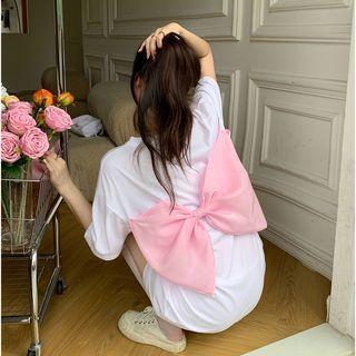 Ribbon-back Oversized T-shirt