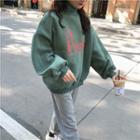 Turtleneck Lettering Pullover As Shown In Figure - One Size