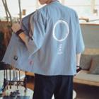 3/4-sleeve Printed Open-front Jacket