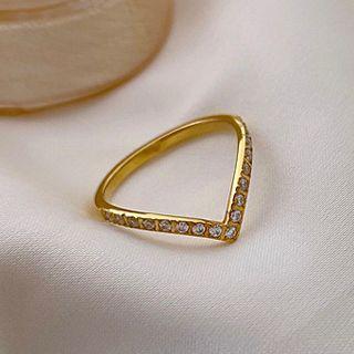 Rhinestone Titanium Steel Ring