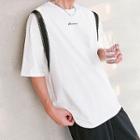 Elbow Sleeve Color Block Oversized Tee