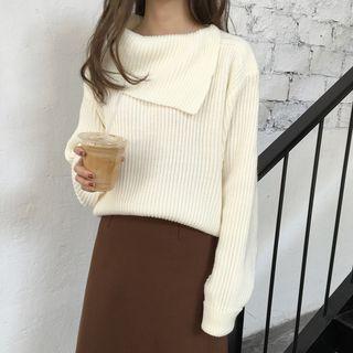Plain Irregular Loose-fit Sweater