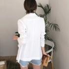 Single-breasted Linen Blend Jacket Ivory - One Size