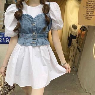 Denim Camisole Top / Short-sleeve A-line Dress