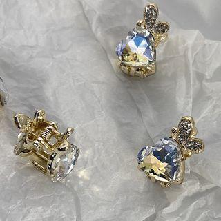 Faux Crystal Alloy Hair Clamp 1 Pc - Gold - One Size