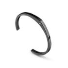 Simple Personality Plated Black Geometric 316l Stainless Steel Opening Bangle Black - One Size