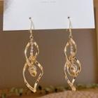 Alloy Dangle Earring Cs0169 - 1 Pair - Gold - One Size