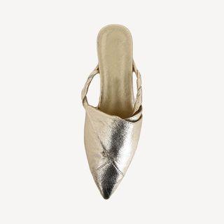 Pointy Twisted-strap Low-heel Mules