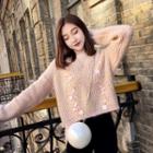 Embellished Mohair Long-sleeve Knit Top