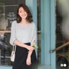 Stripes And Dots Puff Sleeve Top