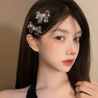 Butterfly Rhinestone Alloy Hair Clip / Set