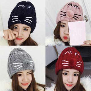 Cat Embroidered Beanie