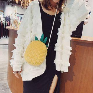 Pineapple-shaped Furry Crossbody Bag Yellow - One Size
