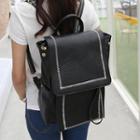 Stitched Faux Leather Backpack