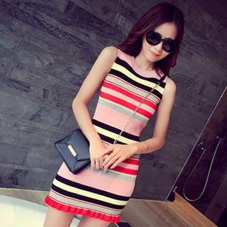 Striped Mini Knit Tank Dress