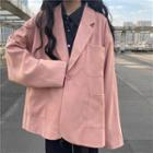 Pocket Detail Single-button Blazer Pink - One Size