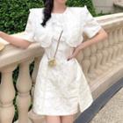 Short-sleeve Sailor Collar Frill Trim Mini A-line Dress