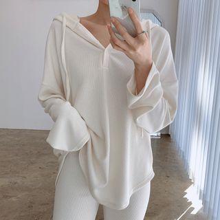 Irregular Henley Hoodie
