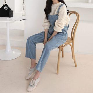 Pocket-trim Corduroy Jumper Pants