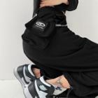 Drawstring-hem Loose-fit Jogger Pants With Mini Crossbody Bag