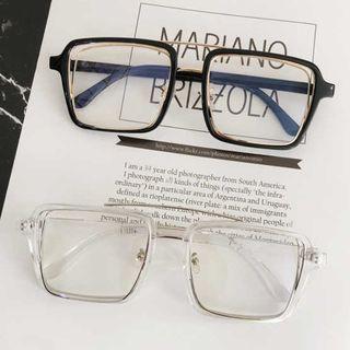 Oversized Double-bridge Square Eyeglasses
