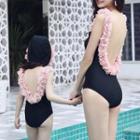 Family Matching Flower Accent Swimsuit