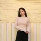 Ribbed Turtle-neck T-shirt