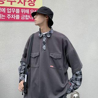 Loose-fit Mock Two-piece Polo Shirt