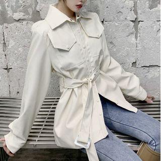 Tie-waist Shirt Jacket