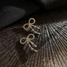 Bow Stud Earring 1 Pair - 925 Silver - Gold - One Size