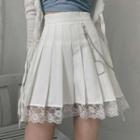 Lace Trim Mini Skirt / Chain / Set