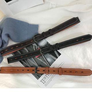 Genuine Leather Double Stitched Belt