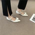 Pointed Bow Mary Jane Shoes