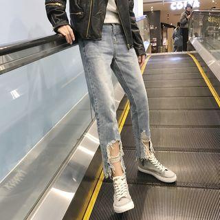 Straight Fit Rip Jeans