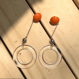 Round Clear Drop Earrings