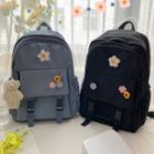 Floral Buckled Nylon Backpack