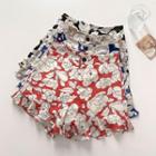 Print High-waist A-line Shorts