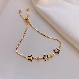 Star Bracelet Black Star - Gold - One Size