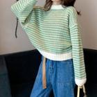 Cropped Loose-fit Striped Sweater