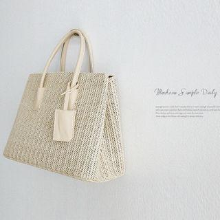 Faux-rattan Tote
