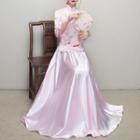 3/4-sleeve Embroidered Chinese Style Bridesmaid Dress