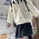Pocketed Knit Jacket Jacket - White - One Size