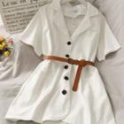 Short-sleeve Buttoned Shirt Dress