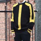 Plus Size Raglan-sleeve Contrast-trim Sweater